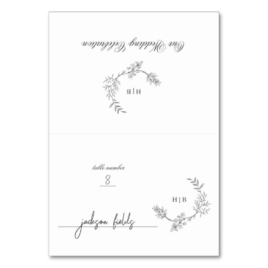 DIY折り畳みフローラリース個別座席表 テーブルナンバー (正面)