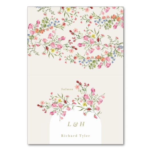 DIY折り畳み春フローラアーチ座席表 テーブルナンバー (正面)