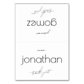 DIY折り畳み白黒結婚ズ座席表 テーブルナンバー (正面)