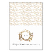 DIY折り畳み英語&韓国語ネームクレスト座席表 テーブルナンバー (正面)