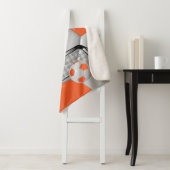 DIY文字のオレンジと白のサッカーボール シェルパブランケット (インサイチュ)