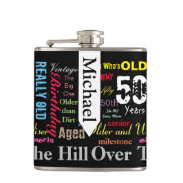 DIY文字 | 50番目のハッピーバースデー |マイルストーンフラスコ フラスク