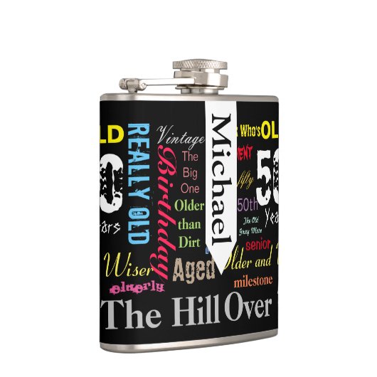 DIY文字 | 50番目のハッピーバースデー |マイルストーンフラスコ フラスク (右)