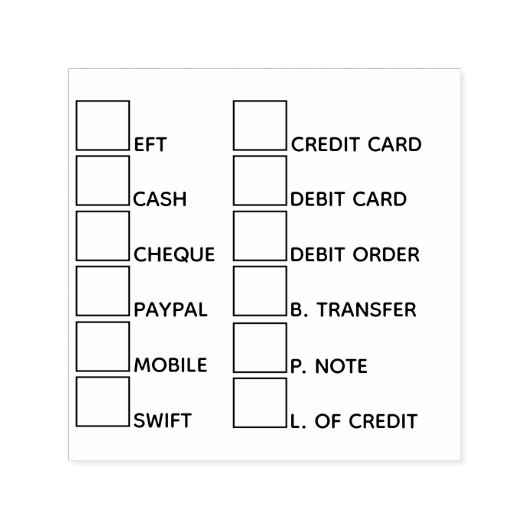 DIY業務銀行決済方法12チェックリスト セルフインキングスタンプ (デザイン)