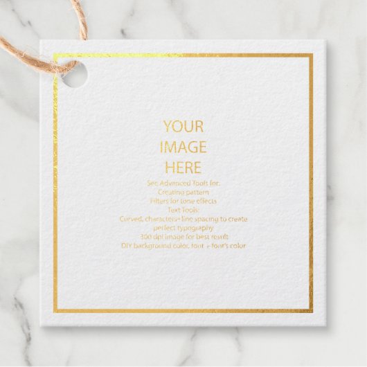 DIY正方形ゴールドフォイルフレームつるラベル フェイバータグ (正面)