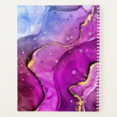 DIY氏名/日付明るい赤紫色金ゴールドインク抽象芸術GoldPlatue プランナー手帳 (裏面)