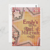 DIY水玉模様カラフルバルミツワーデザイン ポストカード (正面/裏面)