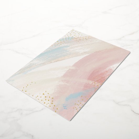 DIY水空白の色&ゴールドフォイルパーティの招待状 箔招待状 (回転した状態)