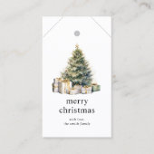 DIY水色クリスマスツリー休日ギフトラベル 名刺 (正面)