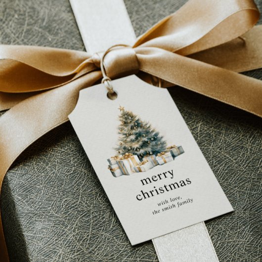 DIY水色クリスマスツリー休日ギフトラベル 名刺