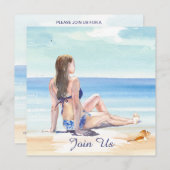 *~* DIY熱帯AR29ビーチANYイベントパーティー 招待状 (正面/裏面)