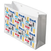 DIY父の日抱き枕カラフル文字大 ラージペーパーバッグ (正面アングル)