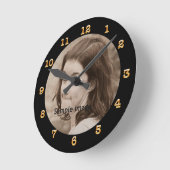 DIY独自のブラックを作成 |写真パーソナライズされた ラウンド壁時計 (傾斜)