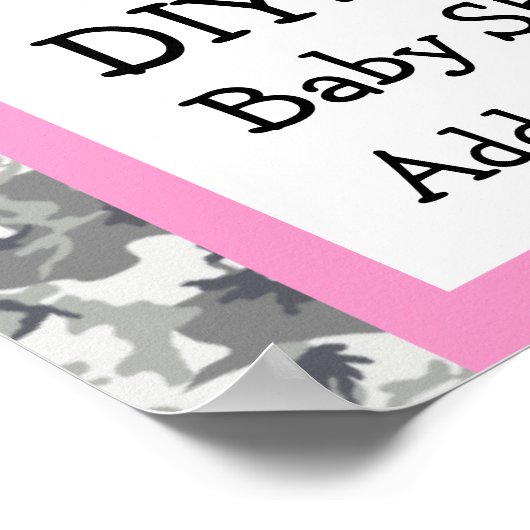 DIY独自のベビーシャワーバナーの作成迷彩柄 ポスター (角)