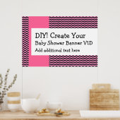 DIY独自のベビーシャワーバナーを作成CHEVRON V1D ポスター (キッチン)