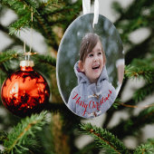 DIY独自のラウンドフォトホリデークリスマスを作成 オーナメント