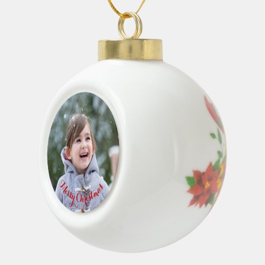 DIY独自の写真のパーソナライズされた休日を作成 セラミックボールオーナメント (右)