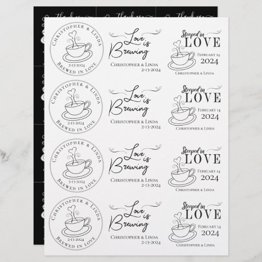 DIY白黒ティー結婚バッグ (正面/裏面)