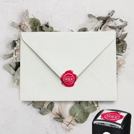 DIY結婚の赤おもしろいフェイクワックスシールモノグラム セルフインキングスタンプ