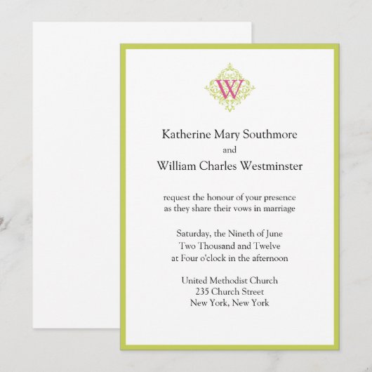 DIY結婚式招待状 招待状 (正面/裏面)