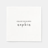 DIY編集可能ホワイトブラック結婚ズカクテルナプキン スタンダードカクテルナプキン (正面)