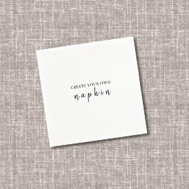 DIY編集可能ホワイトブラック結婚ズカクテルナプキン スタンダードカクテルナプキン