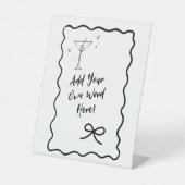 DIY編集可能縁ど波状記号 – 独自の文字を追加 台座サイン (正面)