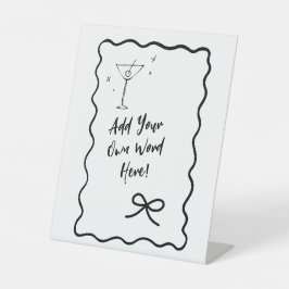 DIY編集可能縁ど波状記号 – 独自の文字を追加 台座サイン