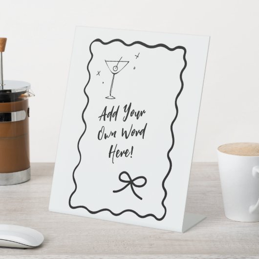 DIY編集可能縁ど波状記号 – 独自の文字を追加 台座サイン (インサイチュ)