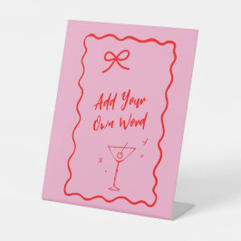 DIY編集可能縁ど波状記号 – 独自の文字を追加 台座サイン