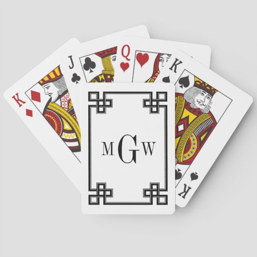DIY背景ギリシャ語鍵ファンシー黒枠3I トランプ (裏面)