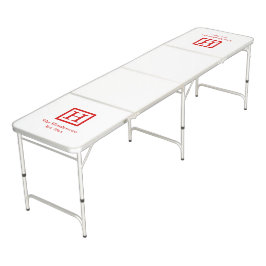 DIY背景フレーム名モノグラムSV赤白 ビアポンテーブル