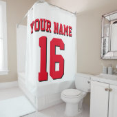 DIY背景色レッドスポーツジャージーチームジャージー シャワーカーテン (インサイチュ)