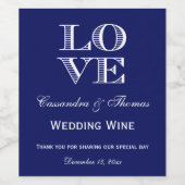 DIY背景色、ホワイトラブ文字#2デザイン ワインラベル (シングルラベル)