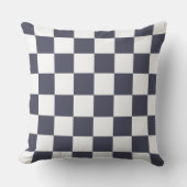 DIY背景色、白パター市松模様にン クッション (正面)
