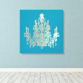DIY背景/シルバーフェイクシャンデリア キャンバスプリント (インサイチュ (ウッドフロア))