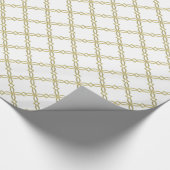 DIY背景XLフェイク金ゴールドファンシークローバー ラッピングペーパー (角)