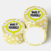 DIY自分で白と黄色にする ポーカーチップ (積み重ね)