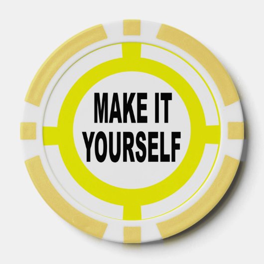 DIY自分で白と黄色にする ポーカーチップ (正面)