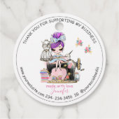 DIY裁縫ありがとうファッションデザインメッセージカード フェイバータグ (裏面)