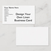 DIY -あなた自身の麻布を設計して下さい 名刺 (正面/裏面)