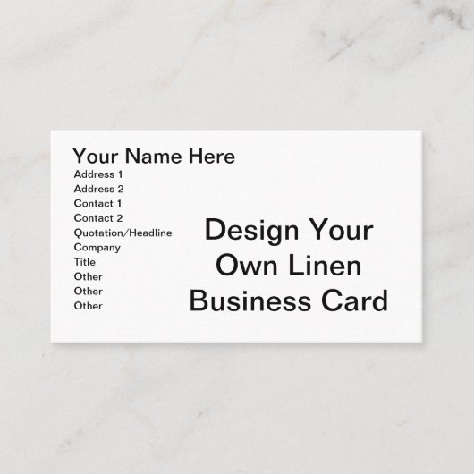 DIY -あなた自身の麻布を設計して下さい 名刺 (正面)