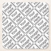 DIY. それにあなたのを全くして下さい、イメージをアップロードして下さい、文字を加えて下さい スクエアペーパーコースター (正面)