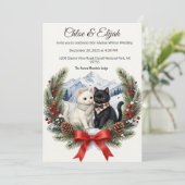 DIY アラスカ 猫の結婚式  招待状 (スタンド正面)