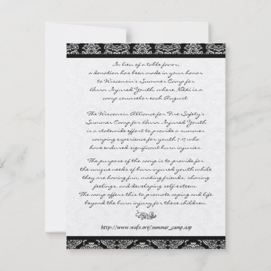 DIY ウェディングテーブル感謝カード サンキューカード (正面)