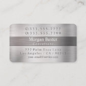 DIY エレガントモノグラム名Lt & DkブラッシュスチールV2 名刺 (裏面)