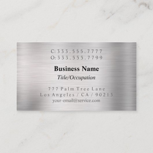 DIY エレガント 3-Dモノグラム&ブラック名ブラッシュシルバー 名刺 (裏面)