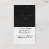 DIY エレガント Monogram、白と黒の大理石、紫 名刺 (裏面)