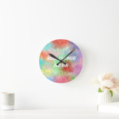 DIY オリジナル カラフル サマー 水彩 雲 ラウンド壁時計 (ホーム)