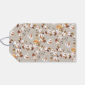 DIY オータムリーフホワイト フラワーブライダルシャワー ギフトタグ (裏面横)